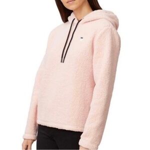 FILA Blush Pastel Pink Teddy Bear Fleece Sherpa Hoodie Size M